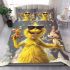 Yellow grinchy with black sunglass and dancing cats bedding set