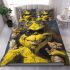 Yellow grinchy with black sunglass and dancing cats bedding set