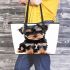 Yorkshire terrier puppy in a full body pose leather tote bag