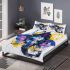 Abstract art graffiti with blue and purple shapes bedding set