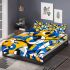 Abstract blue and yellow geometric masterpiece bedding set