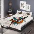 Abstract brown and orange cubism shapes bedding set