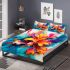 Abstract colorful floral painting bedding set