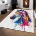 Abstract colorful horse head area rugs carpet