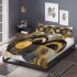 Abstract composition of circles and lines in gold bedding set