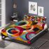 Abstract composition with geometric shapes and vibrant colors bedding set