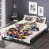 Abstract graffiti art in the style of victor bedding set