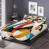 Abstract modern painting with shapes and lines bedding set