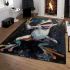 Abstract oil painting of an happy dancing frog area rugs carpet