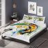 Abstract painting of an abstract toucan bedding set