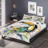 Abstract painting of an abstract toucan bedding set