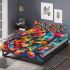 Abstract painting of colorful abstract shapes bedding set