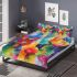 Abstract painting of colorful abstract shapes bedding set