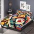 Abstract painting of colorful circles and lines bedding set