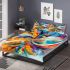 Abstract painting of colorful shapes and circles bedding set