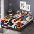 Abstract painting with various shapes bedding set