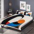 Abstract shapes contrasting colors of black and gold bedding set