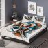 Abstract with shapes and lines in bold colors like blue bedding set