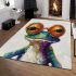 Acrylic painting of a funny frog wearing big glasses area rugs carpet