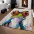 Acrylic painting of frog wearing glasses area rugs carpet
