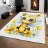 Adorable baby honey bee with big eyes area rugs carpet