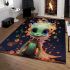 Adventurous mermaid in bubbles area rugs carpet