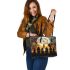 Affican people with dream catcher leather tote bag