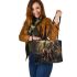 Affican people with dream catcher leather tote bag