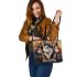 Alaska dogs with dream catcher leather tote bag