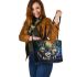 Alaska dogs with dream catcher leather tote bag
