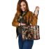 American bisson with dream catcher leather tote bag