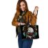 American eagle smile with dream catcher leather tote bag