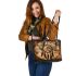 American old map and dream catcher leather tote bag