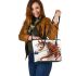 American paint horse adorned with native inspired regalia leather tote bag