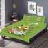 An adorable green frog eating ramen noodles bedding set