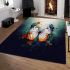 Artistic butterfly in a colorful garden area rugs carpet