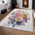 Artistic floral bouquet painting area rugs carpet