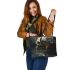 Awsome skull and dream cathcer leather tote bag