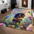 Baby bee and flowers and butterflies area rugs carpet