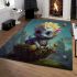 Baby dragon in colorful bowl area rugs carpet