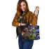 baby grinchy smile and dancing skeleton king Leather Tote Bag