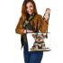 Baby yorkshire terrier puppy in full body isolated leather tote bag