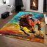 Beautiful brown horse running area rugs carpet