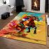 Beautiful brown horse running area rugs carpet