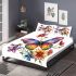 Beautiful colorful butterfly with flowers bedding set