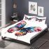 Beautiful colorful butterfly with flowers bedding set