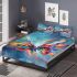 Beautiful colorful butterfly with wings made of feathers bedding set