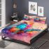 Beautiful colorful butterfly with wings made of feathers bedding set