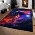 Beautiful colorful fantasy horse with long hair area rugs carpet