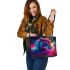 Beautiful colorful horse with long hair leather tote bag